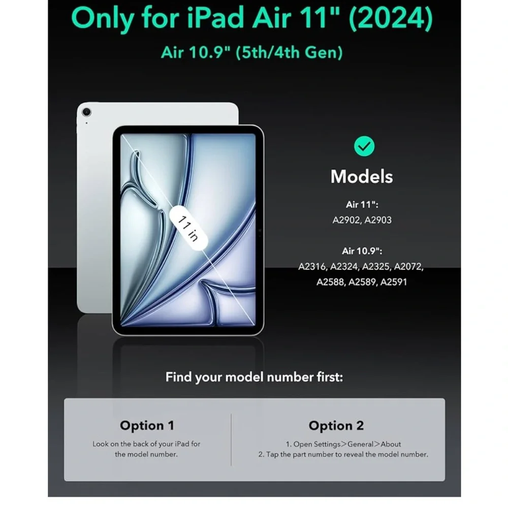 BlackESR for iPad Air 11 Inch ONLY Case M2(2024),
